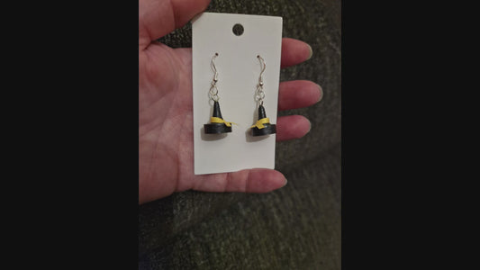 Quilled Paper Witch's Hat Earrings