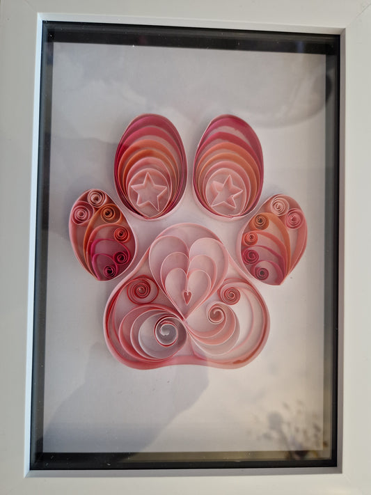 Pink Paw Print Art