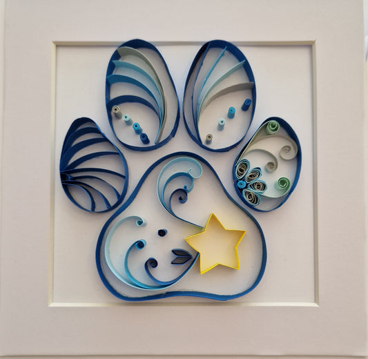 Blue Paw Print wall art